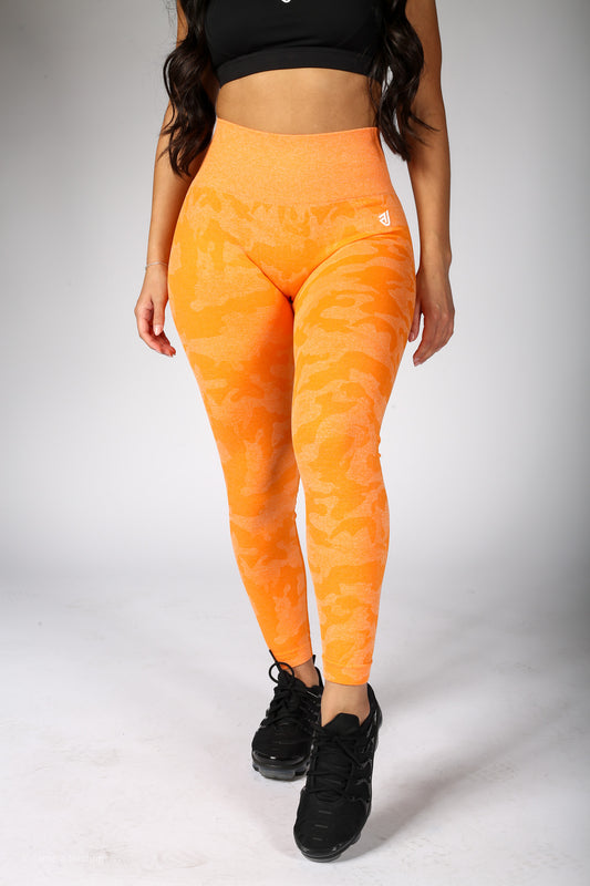 Orange Camo Seamless Leggings